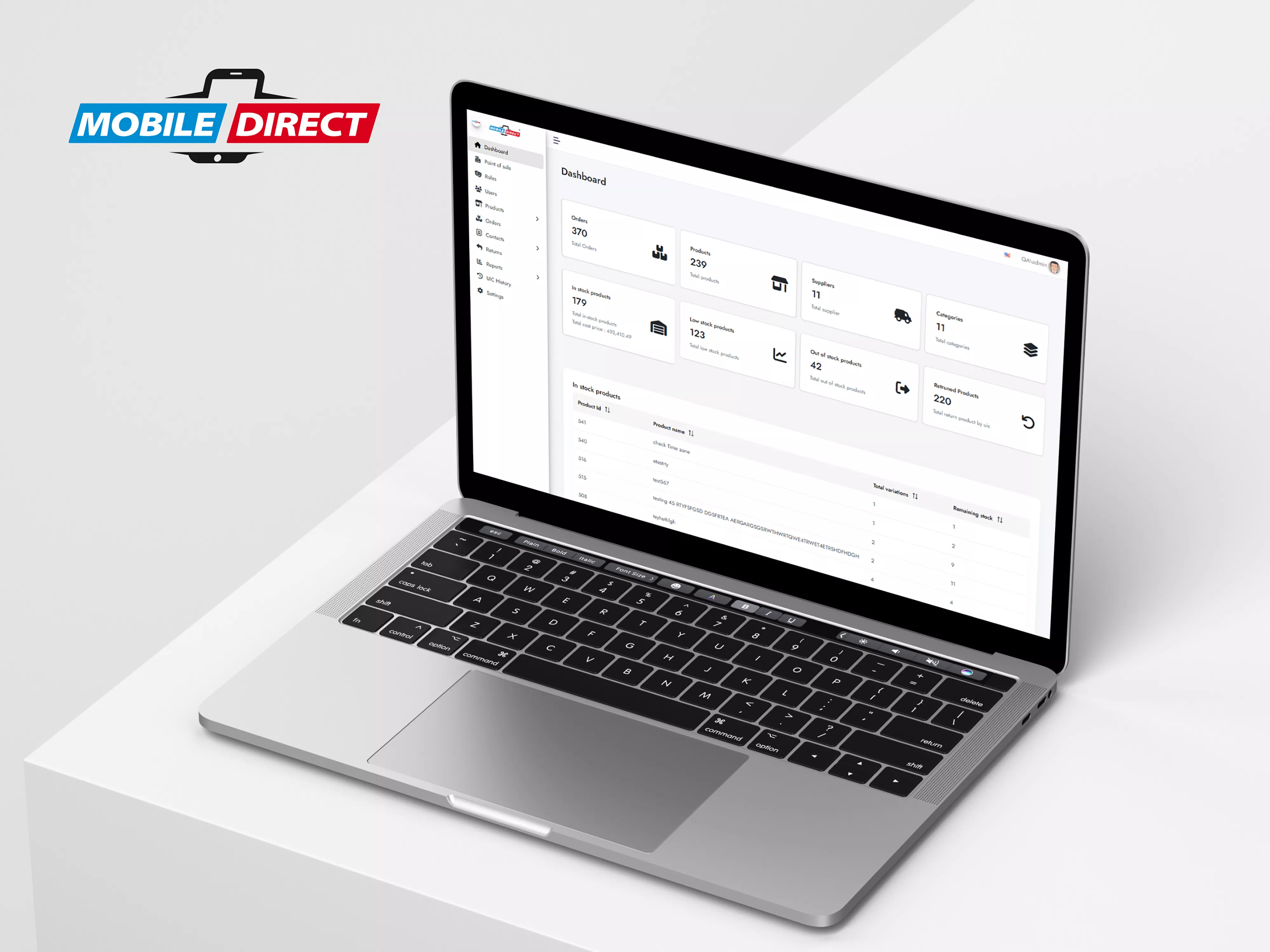 Screenshot of Browser-Based POS System